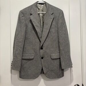 Dennis Mens Grey 100% Camel Hair Blazer Sport Coat Tailored in USA Two Button